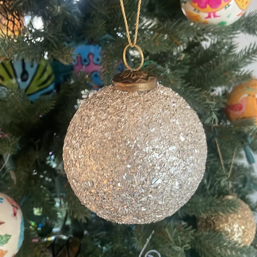 COPY - RH Christmas Gold Ball Ornament